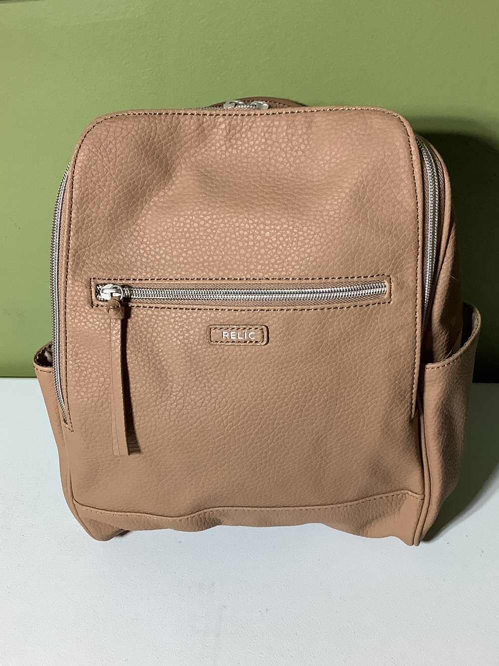 Relic light brown vegan leather backpack